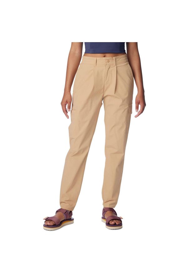 columbia - Damskie spodnie turystyczne Columbia Boundless Trek Pleated. Kolor: beżowy. Materiał: nylon, elastan
