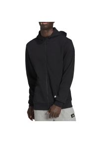 Adidas - Bluza adidas M FI DBLKNT FZ HA1416 - czarna. Typ kołnierza: kaptur. Kolor: czarny. Materiał: dresówka, poliester, bawełna. Styl: klasyczny, sportowy #1