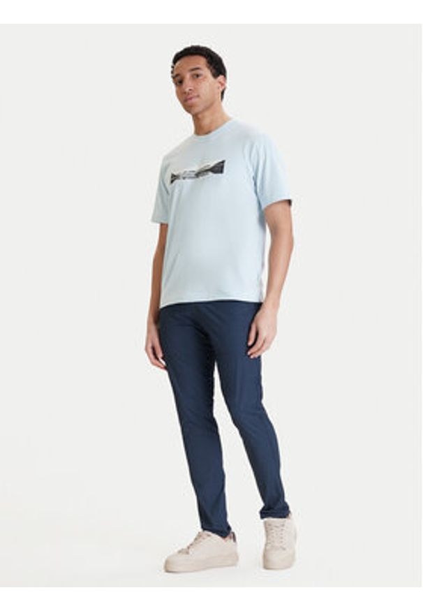 Jack & Jones Chinosy Marco 12293491 Granatowy Slim Fit. Kolor: niebieski. Materiał: bawełna