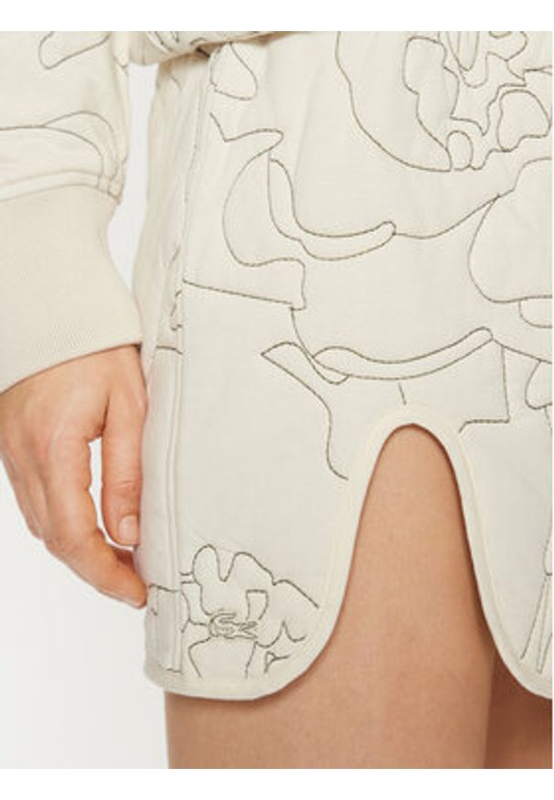Lacoste Spódnica mini JF5192 Beżowy Regular Fit. Kolor: beżowy. Materiał: bawełna
