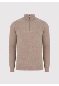 Pako Lorente - PAKO LORENTE - Beżowy sweter z rozpinaną stójką. Okazja: na co dzień. Typ kołnierza: kołnierzyk stójkowy. Kolor: beżowy, niebieski. Materiał: wełna, poliamid. Sezon: jesień. Styl: casual #6
