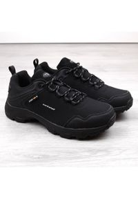 Buty sportowe trekkingowe młodzieżowe softshell czarne American Club. Kolor: czarny. Materiał: softshell