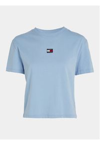 Tommy Jeans T-Shirt Badge DW0DW15640 Błękitny Classic Fit. Kolor: niebieski. Materiał: bawełna, syntetyk #4