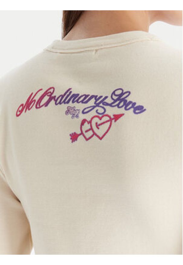 Hugo - HUGO Bluzka Duspark 50550132 Beżowy Slim Fit. Kolor: beżowy. Materiał: bawełna