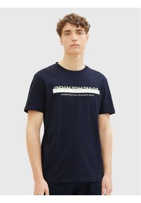 Tom Tailor Denim T-Shirt 1037653 Granatowy Basic Fit. Kolor: niebieski. Materiał: bawełna, denim