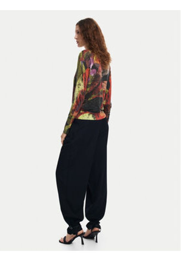 Desigual Sweter Camo Petals 24WWJF75 Kolorowy Regular Fit. Materiał: syntetyk. Wzór: kolorowy