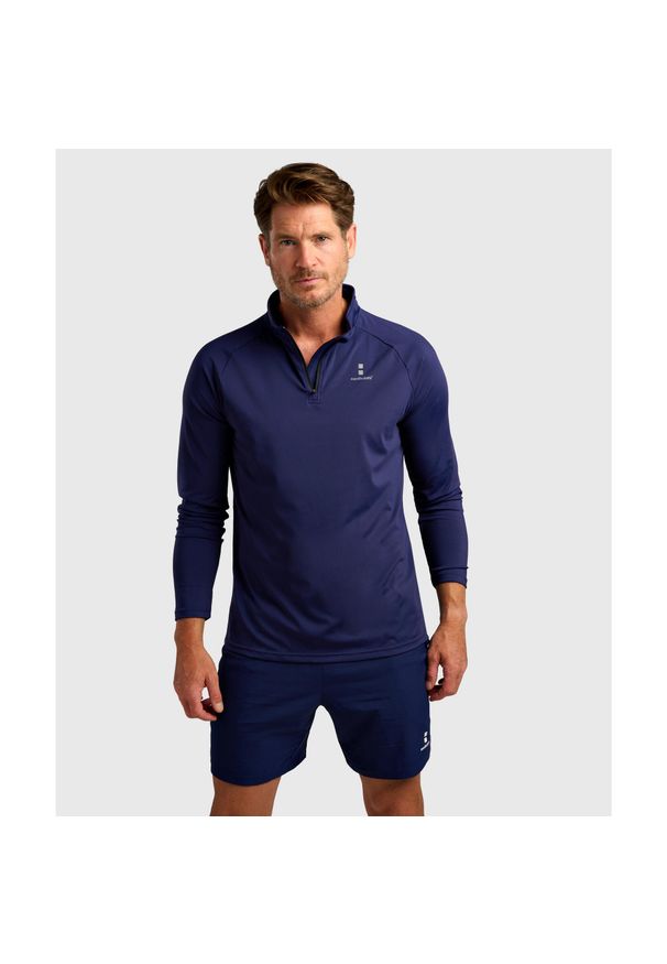 NORDICDOTS - Koszulka z długim rękawem męska Performance. Typ kołnierza: golf. Kolor: niebieski. Materiał: elastan, nylon. Długość rękawa: długi rękaw. Długość: długie. Sport: golf, tenis