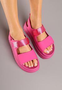 Renee - Fuksjowe Sandały Chunky na Platformie z Zapięciem na Rzep Lorovia. Okazja: na co dzień. Zapięcie: rzepy. Kolor: różowy. Obcas: na platformie. Styl: casual #5