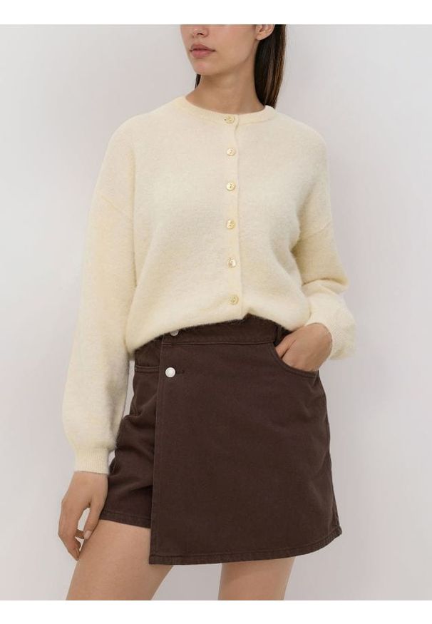 Reserved - Jeansowe spódnico-szorty - dark grey jeans. Materiał: jeans