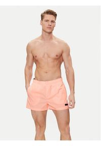 Calvin Klein Swimwear Szorty kąpielowe KM0KM00941 Różowy Regular Fit. Kolor: różowy. Materiał: syntetyk