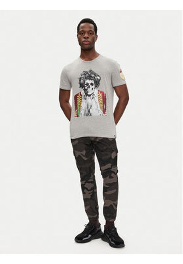 Brave Soul T-Shirt MTS-149CAPITOL Szary Regular Fit. Kolor: szary. Materiał: bawełna