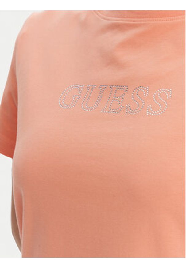 Guess T-Shirt V3BI11 J1314 Pomarańczowy Regular Fit. Kolor: pomarańczowy. Materiał: bawełna
