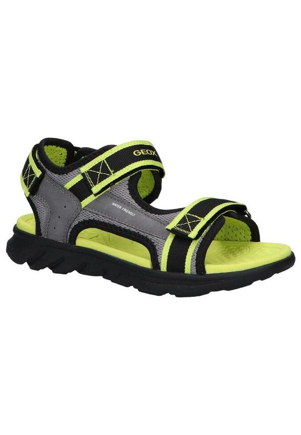 Geox - Sandały GEOX J SANDAL AIRADYUM B Czarny. Kolor: szary. Materiał: syntetyk, tkanina. Styl: sportowy