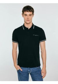 Big-Star - Koszulka męska polo czarna Wladym 906. Typ kołnierza: polo. Kolor: czarny. Materiał: dzianina. Wzór: nadruk. Styl: klasyczny #1