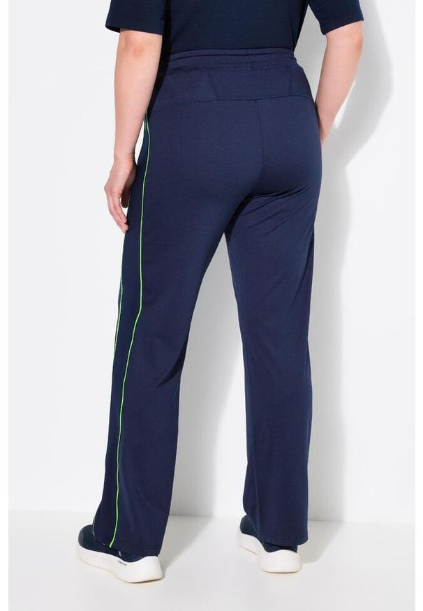 ULLA POPKEN - Damskie Funkcyjne spodnie dresowe kieszeń na zamek szybkoschnące. Kolekcja: plus size. Kolor: niebieski. Materiał: poliester, materiał