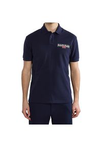 Koszulka polo męska Napapijri E-Aylmer. Typ kołnierza: polo. Kolor: niebieski