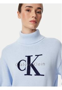 Calvin Klein Jeans Golf LV047H329G Niebieski jasny Regular Fit. Typ kołnierza: golf. Kolor: niebieski. Materiał: bawełna #4