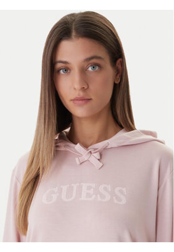 Guess Bluza O6GQ00 KCQP2 Różowy Regular Fit. Kolor: różowy. Materiał: syntetyk