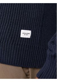 Jack & Jones Sweter Pannel 12258471 Granatowy Regular Fit. Kolor: niebieski. Materiał: bawełna, syntetyk #6