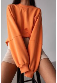 Marsala - Bluza damska gładka w kolorze EXOTIC ORANGE - SANDY BY MARSALA. Materiał: bawełna, poliester, materiał, dresówka, dzianina. Wzór: gładki. Styl: klasyczny #1