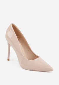 Renee - Beżowe Lakierowane Szpilki VICES o Klasycznym Fasonie Corsinia. Kolor: beżowy. Materiał: lakier. Obcas: na szpilce. Styl: klasyczny. Wysokość obcasa: wysoki #4