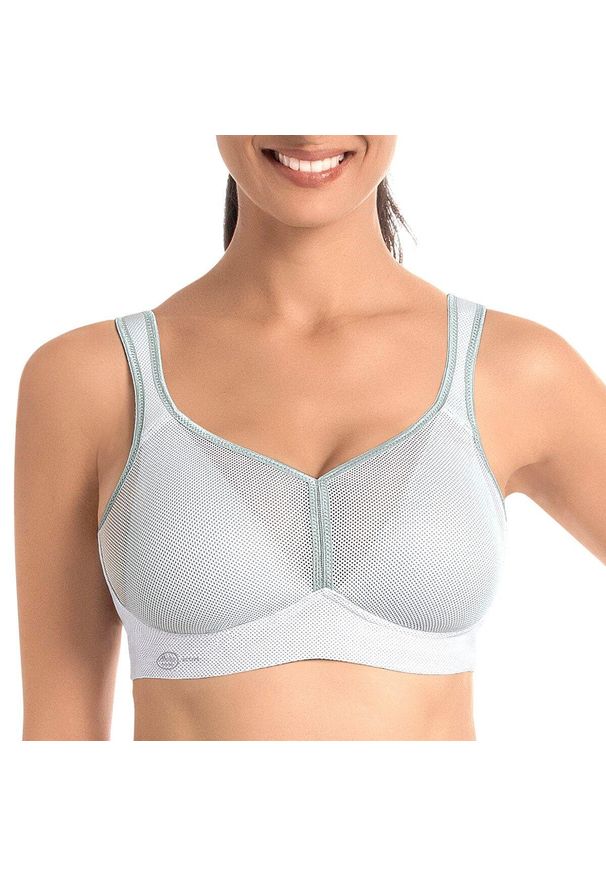 ANITA ACTIVE - Stanik do biegania Air Control mit Delta Pad z wysoki poziomem podtrzymywania. Kolor: biały. Materiał: poliester, poliamid, elastan. Sport: bieganie