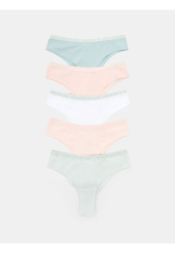 Sinsay - Bawełniane majtki brazyliany 5 pack - wielobarwny. Materiał: bawełna