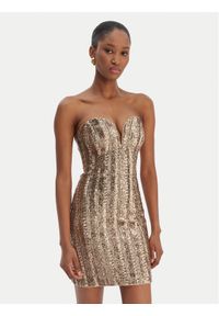 Marciano Guess Sukienka koktajlowa 6RGK00 6357A Złoty Slim Fit. Kolor: złoty. Materiał: syntetyk. Styl: wizytowy #1