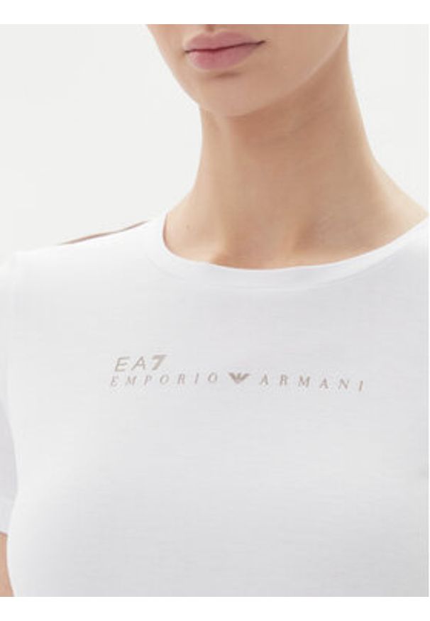 EA7 Emporio Armani T-Shirt 7W000274 AF12945 U0002 Biały Slim Fit. Kolor: biały. Materiał: syntetyk