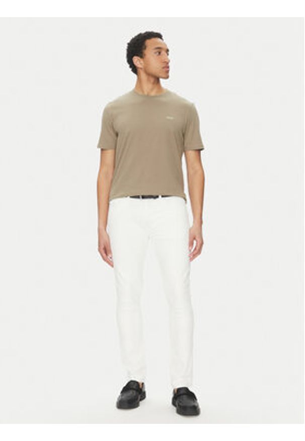 Hugo - HUGO T-Shirt Dero222 50466158 Brązowy Regular Fit. Kolor: brązowy. Materiał: bawełna