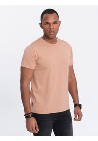 Ombre Clothing - Zestaw koszulek bawełnianych BASIC 3-pak - mix V20. Kolor: czerwony. Materiał: bawełna. Wzór: melanż, jednolity. Sezon: lato. Styl: klasyczny #2