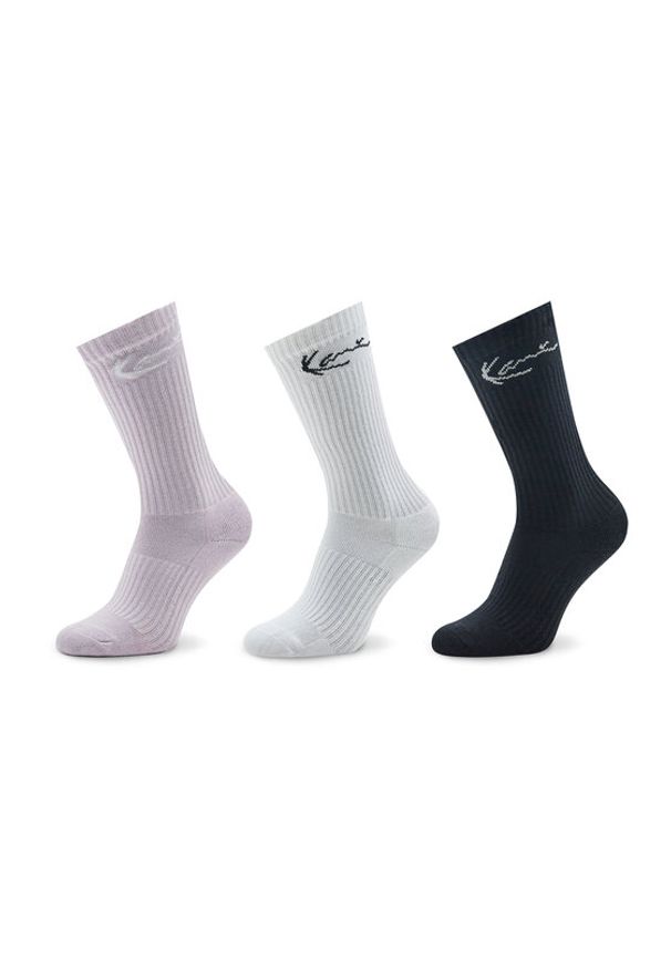 Karl Kani Zestaw 3 par wysokich skarpet unisex Signature 3-Pack Sock 3104005 Kolorowy. Materiał: materiał. Wzór: kolorowy