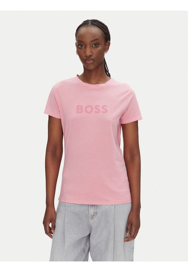 BOSS T-Shirt C_Elogo_5 50501139 Różowy Regular Fit. Kolor: różowy. Materiał: bawełna