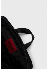 Hugo - HUGO plecak męski kolor czarny duży gładki. Kolor: czarny. Materiał: poliester. Wzór: gładki