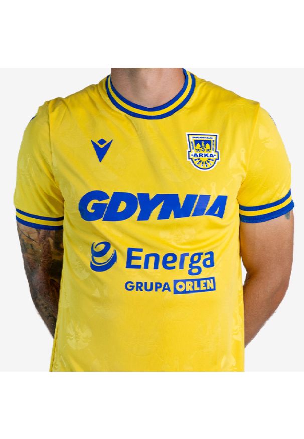 Macron - Koszulka dla dzieci meczowa Arka Gdynia domowa 25/26. Materiał: materiał. Sport: piłka nożna