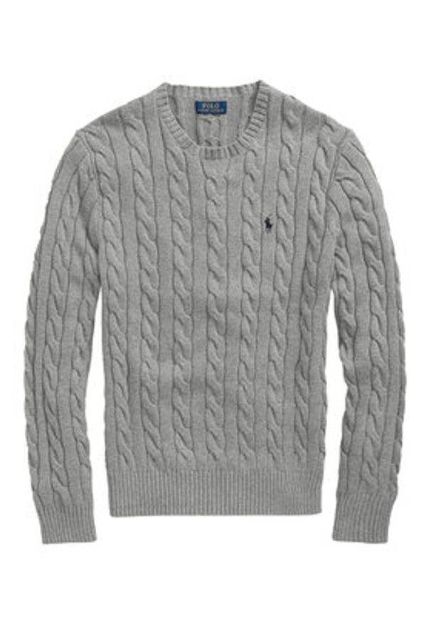 Polo Ralph Lauren Sweter 710775885013 Szary Regular Fit. Typ kołnierza: polo. Kolor: szary. Materiał: bawełna