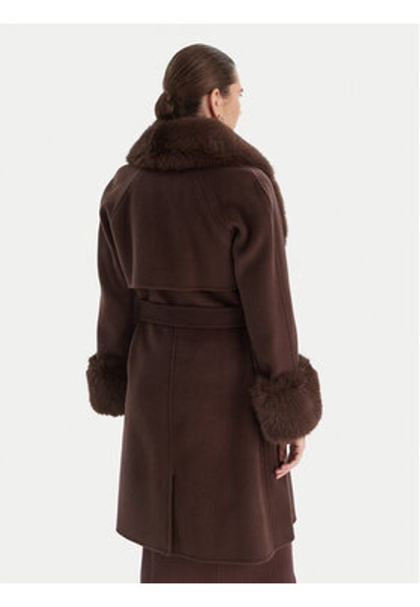 Marciano Guess Płaszcz wełniany 5BGL46 7125A Brązowy Regular Fit. Kolor: brązowy. Materiał: wełna