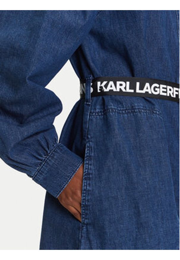 Karl Lagerfeld Jeans Sukienka jeansowa A3W13014 Niebieski Regular Fit. Kolor: niebieski. Materiał: bawełna