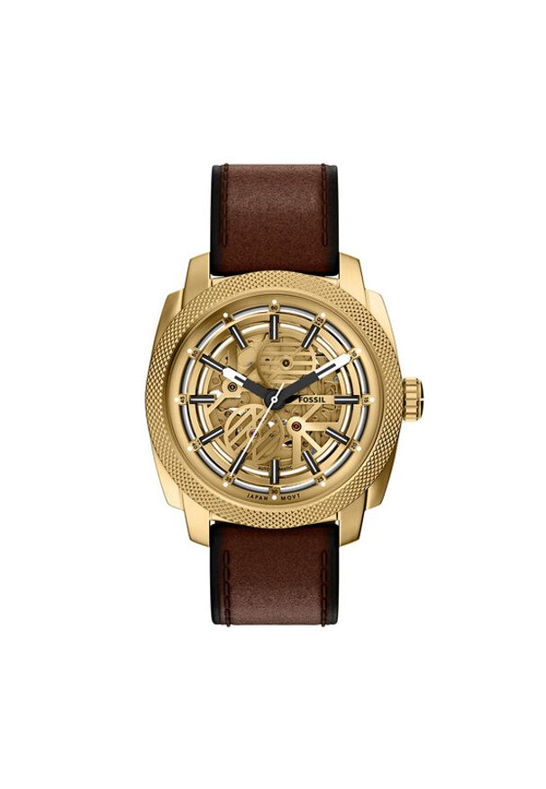 Fossil Zegarek Machine ME3278 Brązowy. Kolor: brązowy. Materiał: skóra