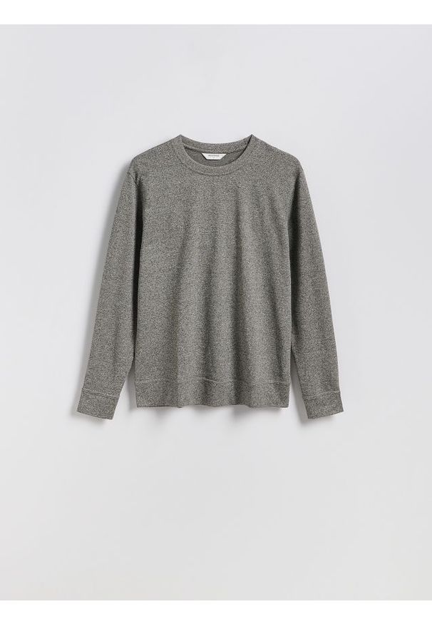 Reserved - Longsleeve regular - beżowy. Kolor: beżowy. Materiał: bawełna, dzianina. Długość rękawa: długi rękaw