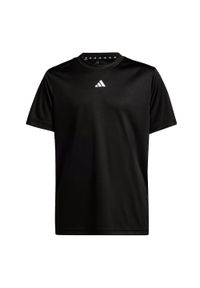 Adidas - Koszulka Train Essentials Logo Regular Fit Kids. Kolor: czarny, wielokolorowy, biały. Materiał: materiał. Sport: joga i pilates #1