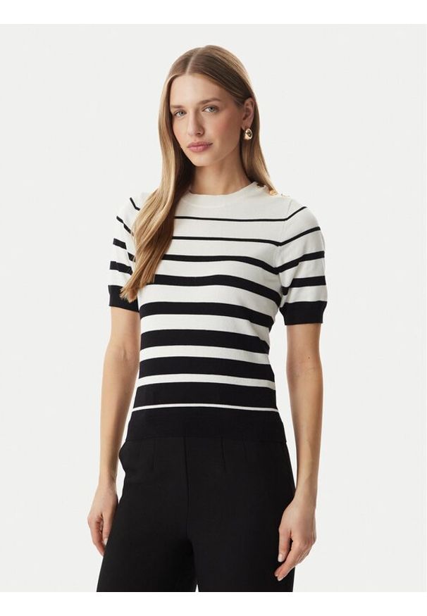 Morgan Sweter 261-MLOL Biały Regular Fit. Kolor: biały. Materiał: wiskoza