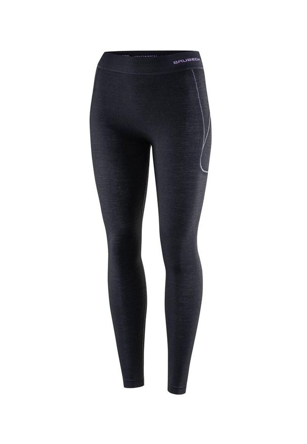 Legginsy wełniane z długą nogawką damskie Brubeck ACTIVE WOOL. Kolor: czarny. Materiał: wełna, poliamid, elastan. Długość: długie. Sport: turystyka piesza