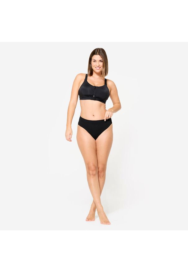 Decathlon - Stanik sportowy dla kobiet po mastektomii Jog kokoon+ (wyrób medyczny). Kolekcja: plus size. Kolor: czarny. Materiał: materiał. Sport: joga i pilates