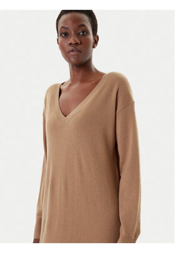 Weekend Max Mara Sukienka dzianinowa Zenith 2525326012 Beżowy Regular Fit. Kolor: beżowy. Materiał: wełna