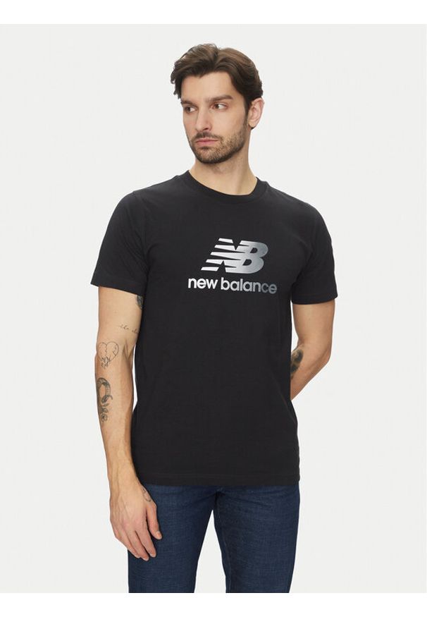 New Balance T-Shirt Essentials MT51503 Czarny Regular Fit. Kolor: czarny. Materiał: bawełna