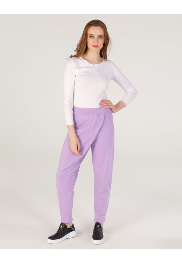 Unisono - SPODNIE DRESOWE 233-6269 VIOLET. Materiał: dresówka