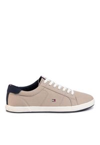 TOMMY HILFIGER - Tommy Hilfiger Tenisówki Iconic Long Lace Sneaker FM0FM01536AEP Beżowy. Kolor: beżowy. Materiał: materiał #1