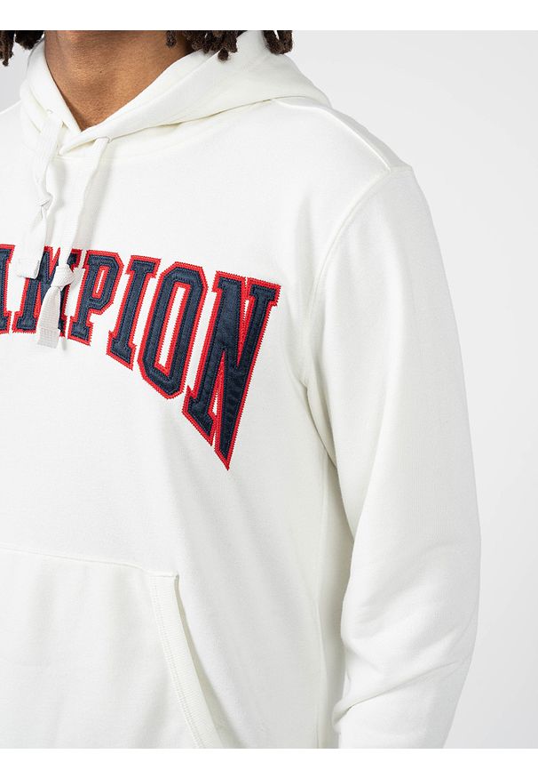 Champion Bluza | 215747 | Mężczyzna | Biały. Okazja: na co dzień. Typ kołnierza: kaptur. Kolor: biały. Materiał: poliester, bawełna. Wzór: aplikacja, nadruk. Styl: casual