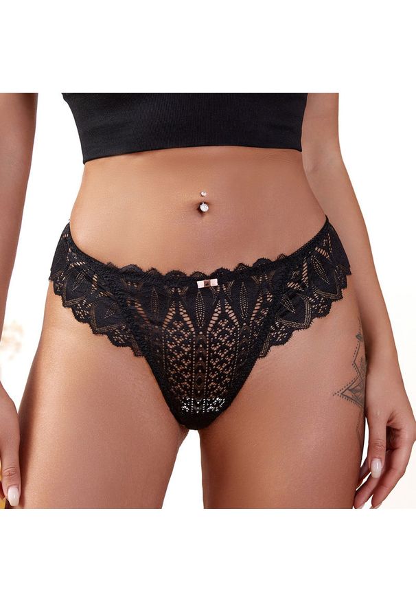 Intica - Stringi koronkowe bezszwowe dopasowane do ciała Dehlia. Kolor: biały. Materiał: koronka. Wzór: koronka